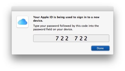 apple id two factor authentication code